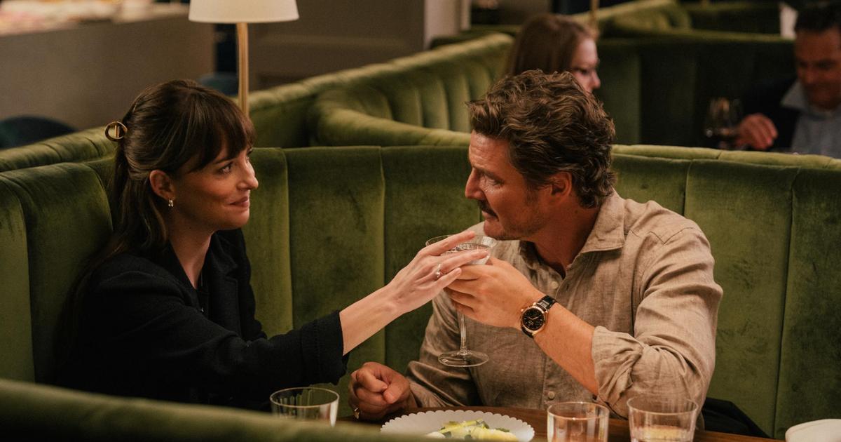 Lucy-Harry-Dinner Lucy and Harry on a dinner date together. Photo: Materialists, IMDB